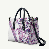 Mawhero Paua shell Kowhaiwhai Taniko Personalised Leather Bag Turtle Tattoo Maori Tribal Style LT9 Pink - Polynesian Pride