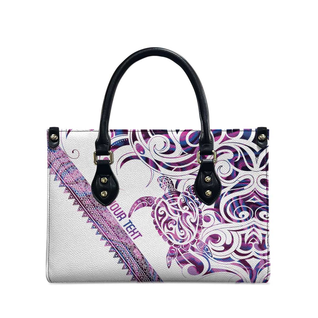 Mawhero Paua shell Kowhaiwhai Taniko Personalised Leather Bag Turtle Tattoo Maori Tribal Style LT9 - Polynesian Pride