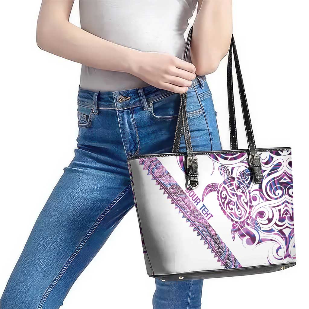 Mawhero Paua shell Kowhaiwhai Taniko Personalised Leather Tote Bag Turtle Tattoo Maori Tribal Style LT9 - Polynesian Pride