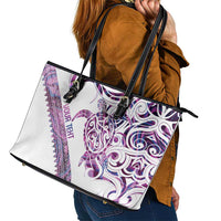 Mawhero Paua shell Kowhaiwhai Taniko Personalised Leather Tote Bag Turtle Tattoo Maori Tribal Style LT9 - Polynesian Pride
