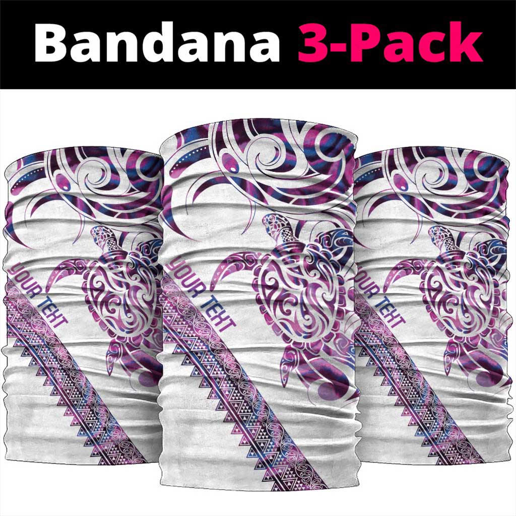 Mawhero Paua shell Kowhaiwhai Taniko Personalised Neck Gaiter Turtle Tattoo Maori Tribal Style LT9 package One Size: 25*50cm Pink - Polynesian Pride