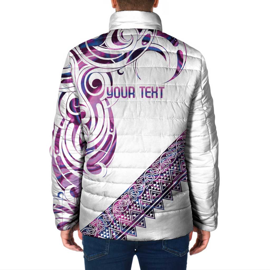 Mawhero Paua shell Kowhaiwhai Taniko Personalised Padded Jacket Turtle Tattoo Maori Tribal Style LT9 - Polynesian Pride