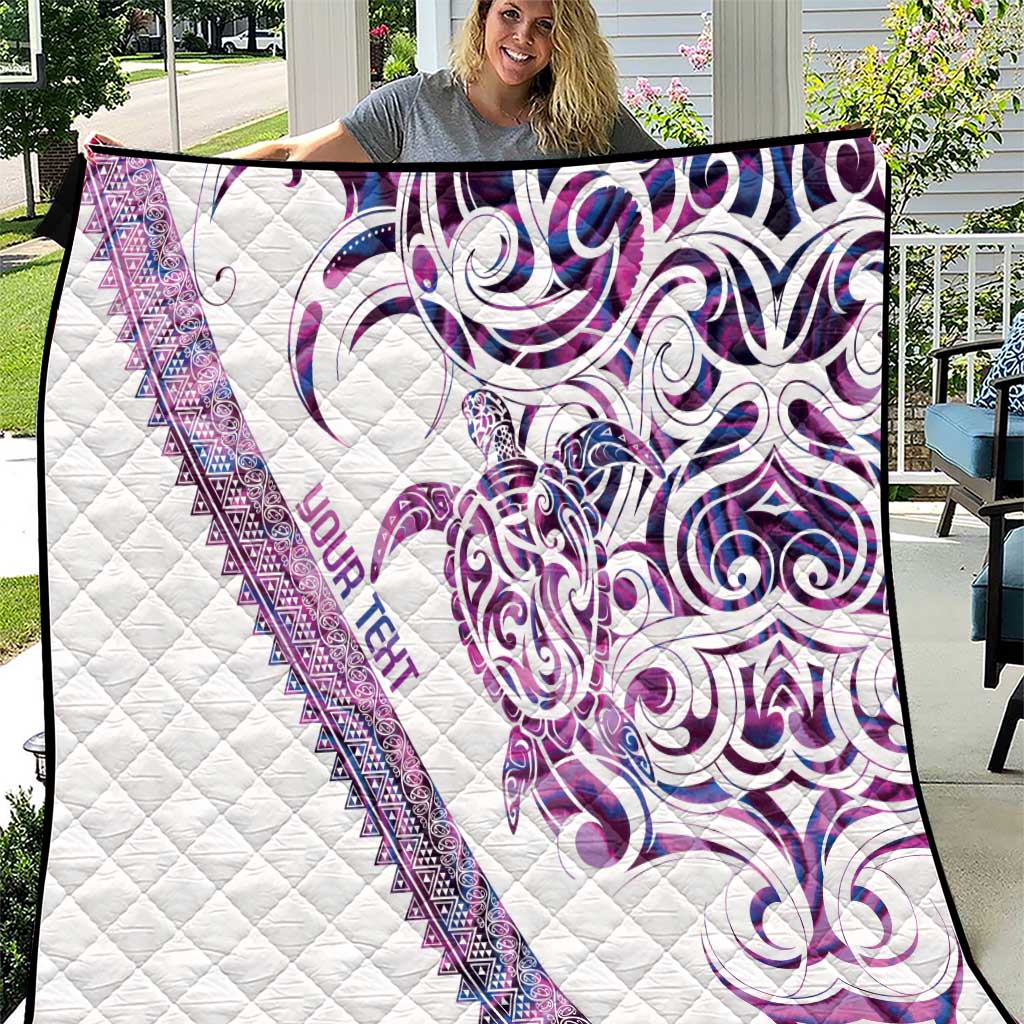 Mawhero Paua shell Kowhaiwhai Taniko Personalised Quilt Turtle Tattoo Maori Tribal Style LT9 Pink - Polynesian Pride