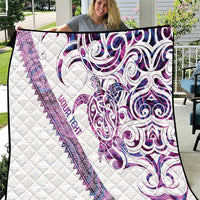 Mawhero Paua shell Kowhaiwhai Taniko Personalised Quilt Turtle Tattoo Maori Tribal Style LT9 Pink - Polynesian Pride