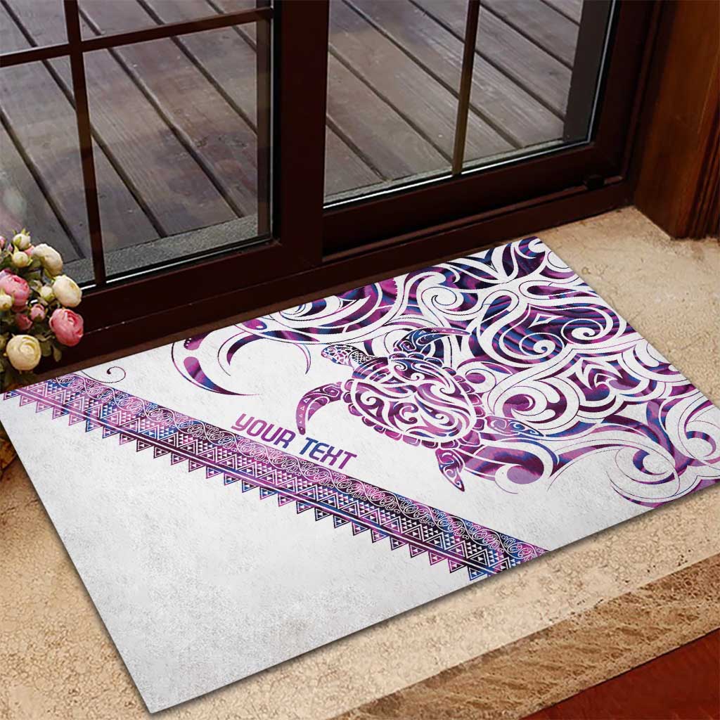 Mawhero Paua shell Kowhaiwhai Taniko Personalised Rubber Doormat Turtle Tattoo Maori Tribal Style LT9 - Polynesian Pride