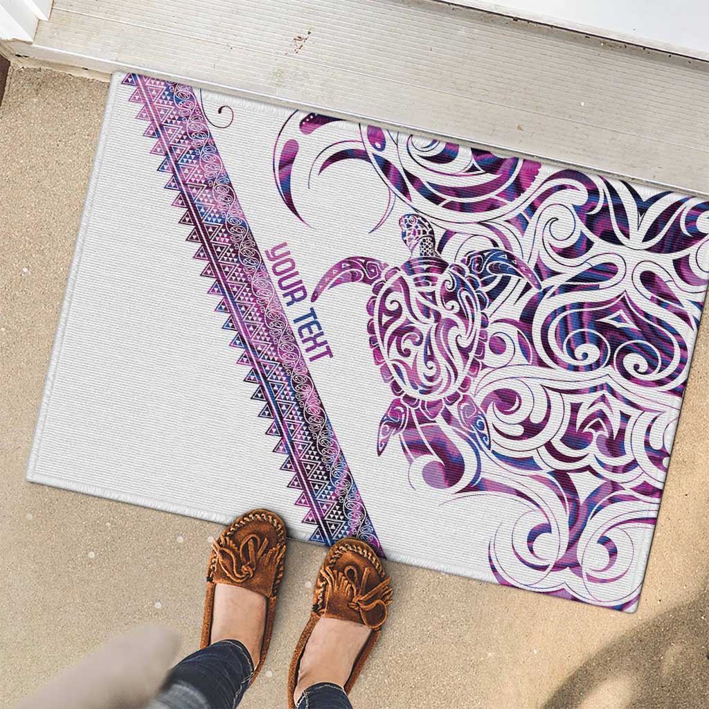 Mawhero Paua shell Kowhaiwhai Taniko Personalised Rubber Doormat Turtle Tattoo Maori Tribal Style LT9 - Polynesian Pride