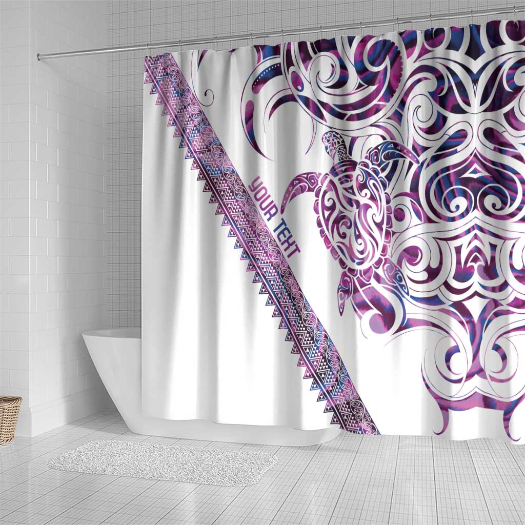 Mawhero Paua shell Kowhaiwhai Taniko Personalised Shower Curtain Turtle Tattoo Maori Tribal Style LT9 - Polynesian Pride