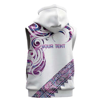 Mawhero Paua shell Kowhaiwhai Taniko Personalised Sleeveless Hoodie Turtle Tattoo Maori Tribal Style