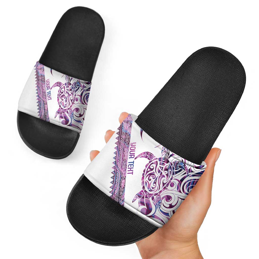 Mawhero Paua shell Kowhaiwhai Taniko Personalised Slide Sandals Turtle Tattoo Maori Tribal Style LT9 - Polynesian Pride