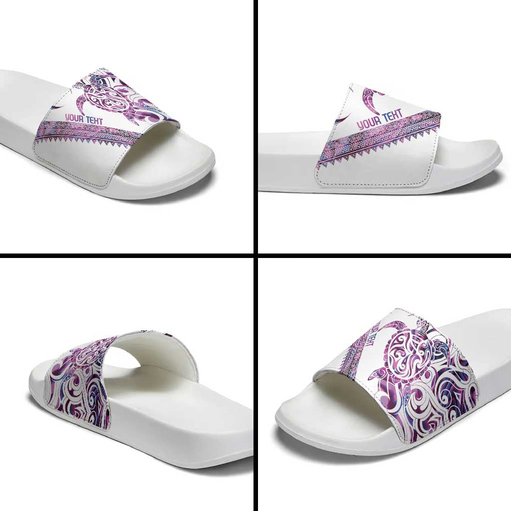 Mawhero Paua shell Kowhaiwhai Taniko Personalised Slide Sandals Turtle Tattoo Maori Tribal Style LT9 - Polynesian Pride