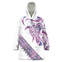 Mawhero Paua shell Kowhaiwhai Taniko Personalised Wearable Blanket Hoodie Turtle Tattoo Maori Tribal Style