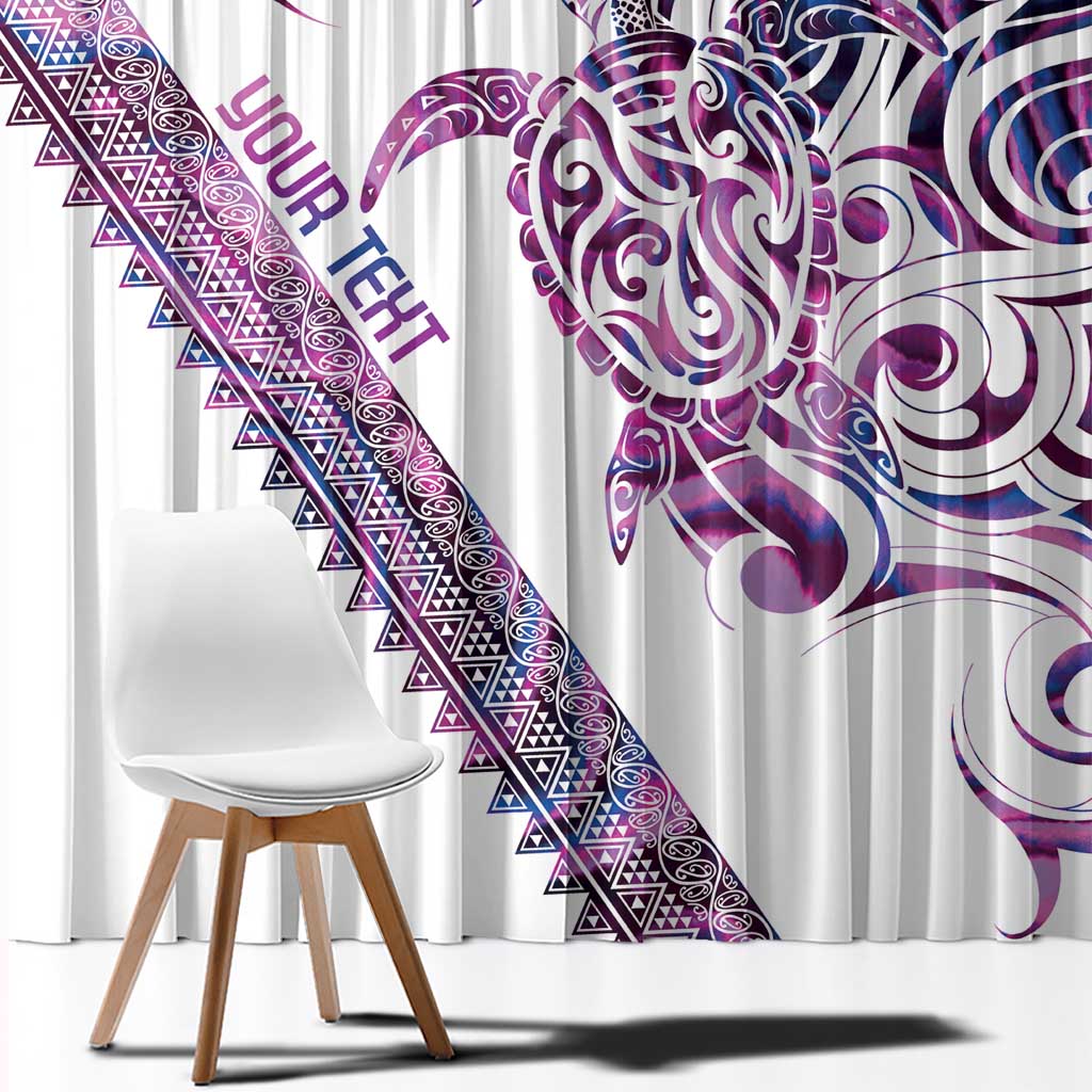 Mawhero Paua shell Kowhaiwhai Taniko Personalised Window Curtain Turtle Tattoo Maori Tribal Style LT9 - Polynesian Pride