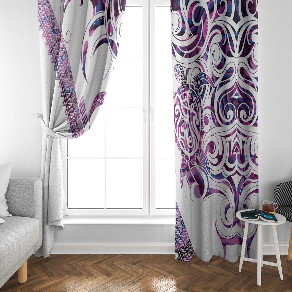 Mawhero Paua shell Kowhaiwhai Taniko Personalised Window Curtain Turtle Tattoo Maori Tribal Style LT9 - Polynesian Pride