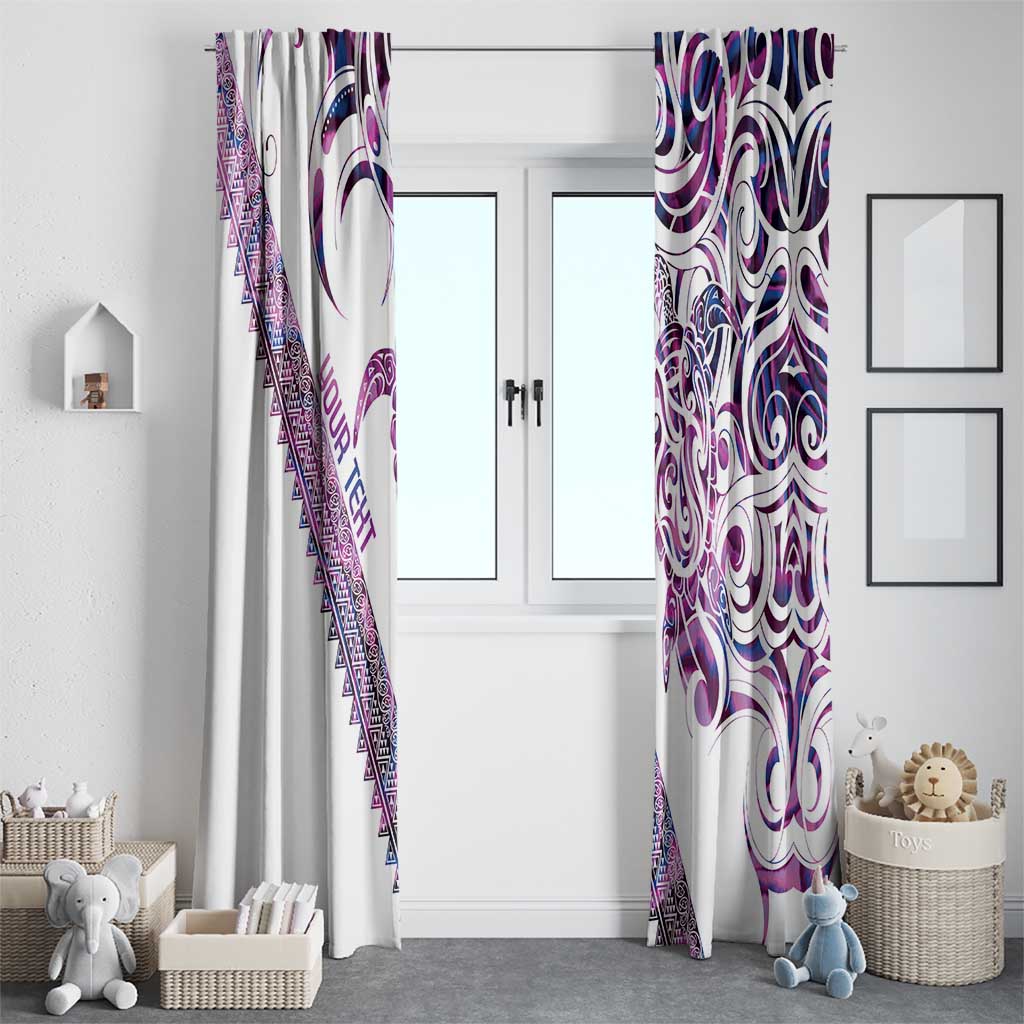 Mawhero Paua shell Kowhaiwhai Taniko Personalised Window Curtain Turtle Tattoo Maori Tribal Style LT9 - Polynesian Pride
