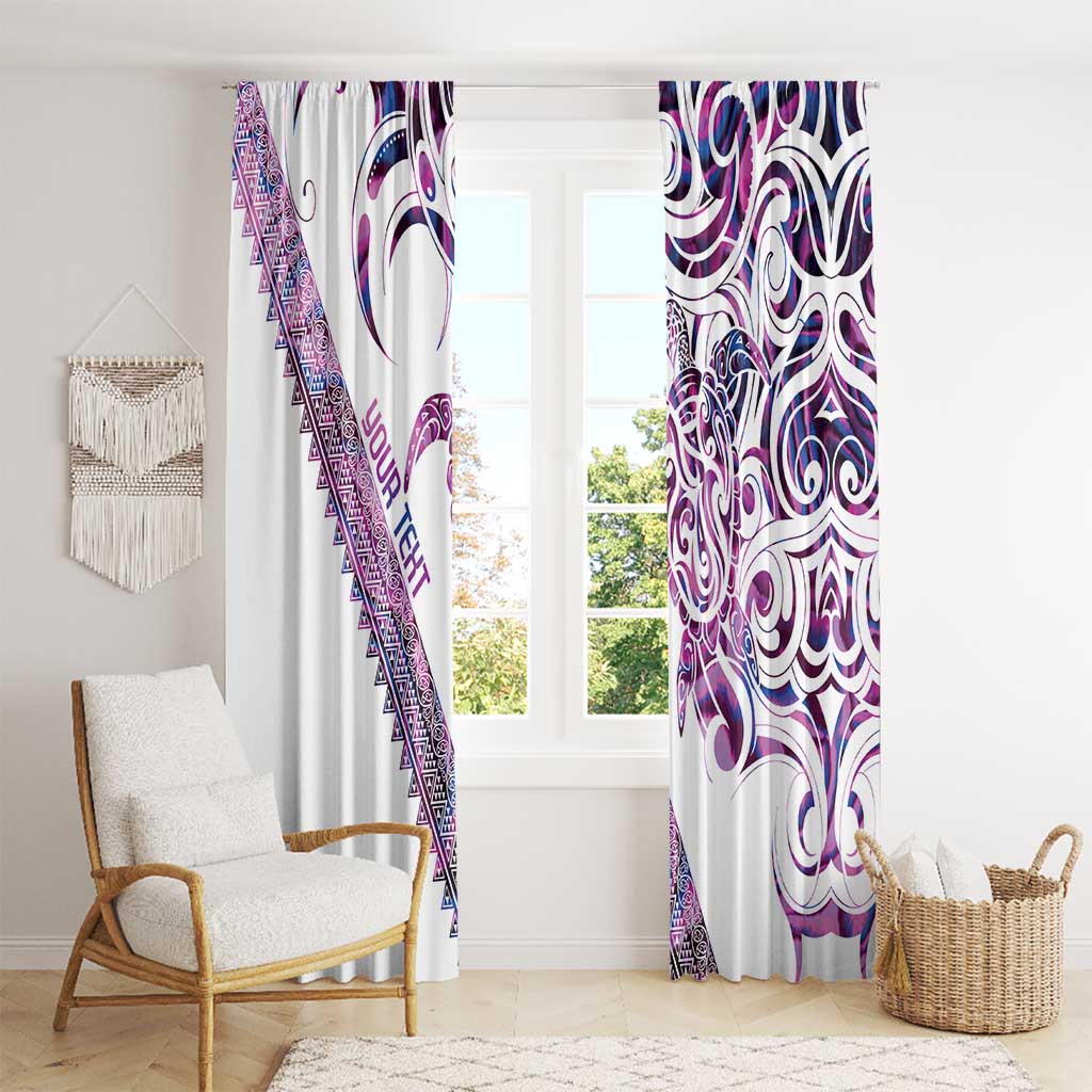 Mawhero Paua shell Kowhaiwhai Taniko Personalised Window Curtain Turtle Tattoo Maori Tribal Style LT9 - Polynesian Pride