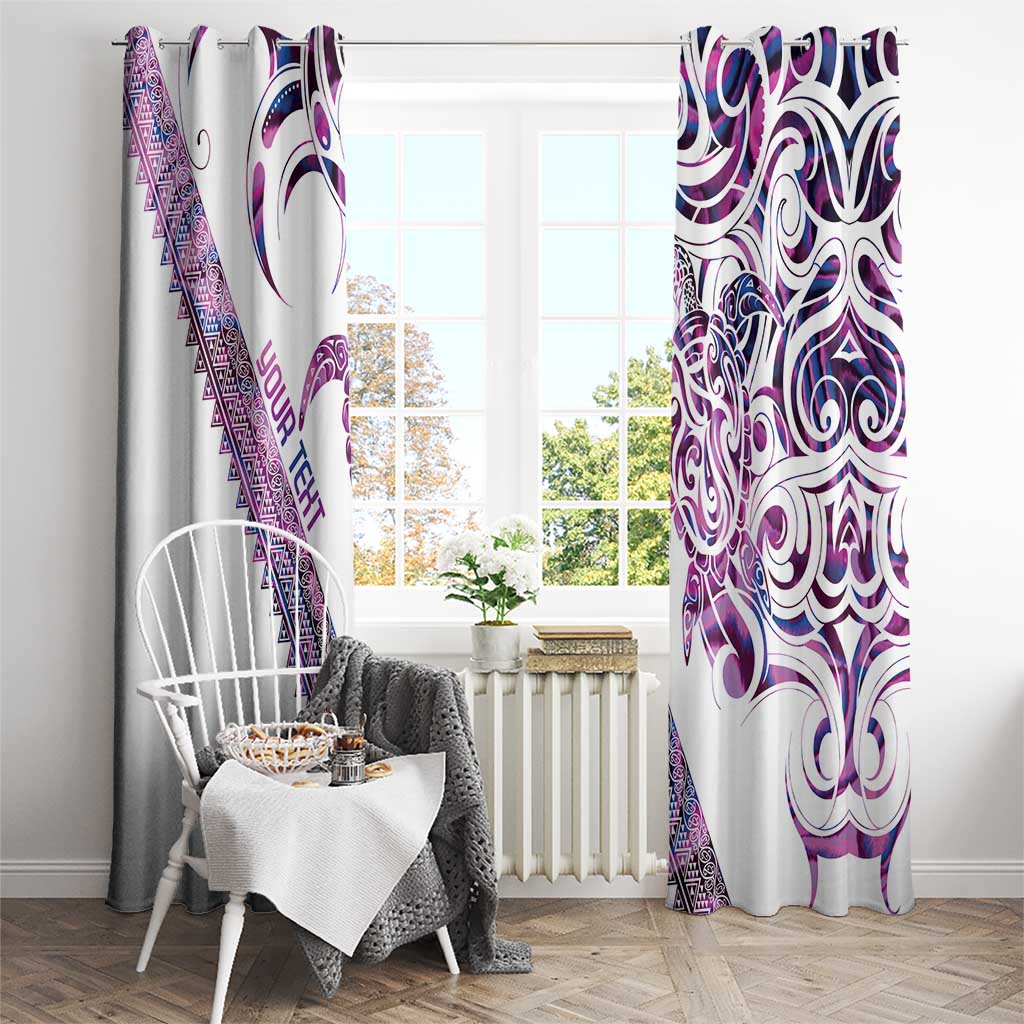 Mawhero Paua shell Kowhaiwhai Taniko Personalised Window Curtain Turtle Tattoo Maori Tribal Style LT9 - Polynesian Pride