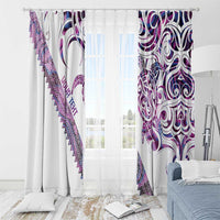 Mawhero Paua shell Kowhaiwhai Taniko Personalised Window Curtain Turtle Tattoo Maori Tribal Style LT9 - Polynesian Pride