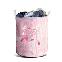 Breast Cancer Awareness Laundry Basket Maile Pikake Lokelani Crown Flower Lei Inspired LT9 - Polynesian Pride