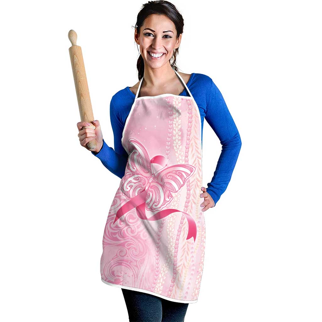 Breast Cancer Awareness Apron Maile Pikake Lokelani Crown Flower Lei Inspired
