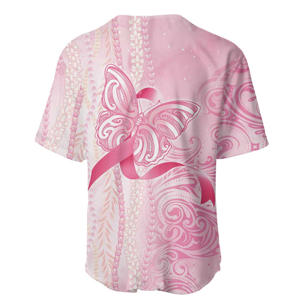 Breast Cancer Awareness Baseball Jersey Maile Pikake Lokelani Crown Flower Lei Inspired LT9 - Polynesian Pride