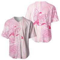 Breast Cancer Awareness Baseball Jersey Maile Pikake Lokelani Crown Flower Lei Inspired LT9 - Polynesian Pride