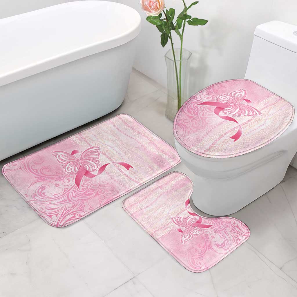 Breast Cancer Awareness Bathroom Set Maile Pikake Lokelani Crown Flower Lei Inspired LT9 - Polynesian Pride