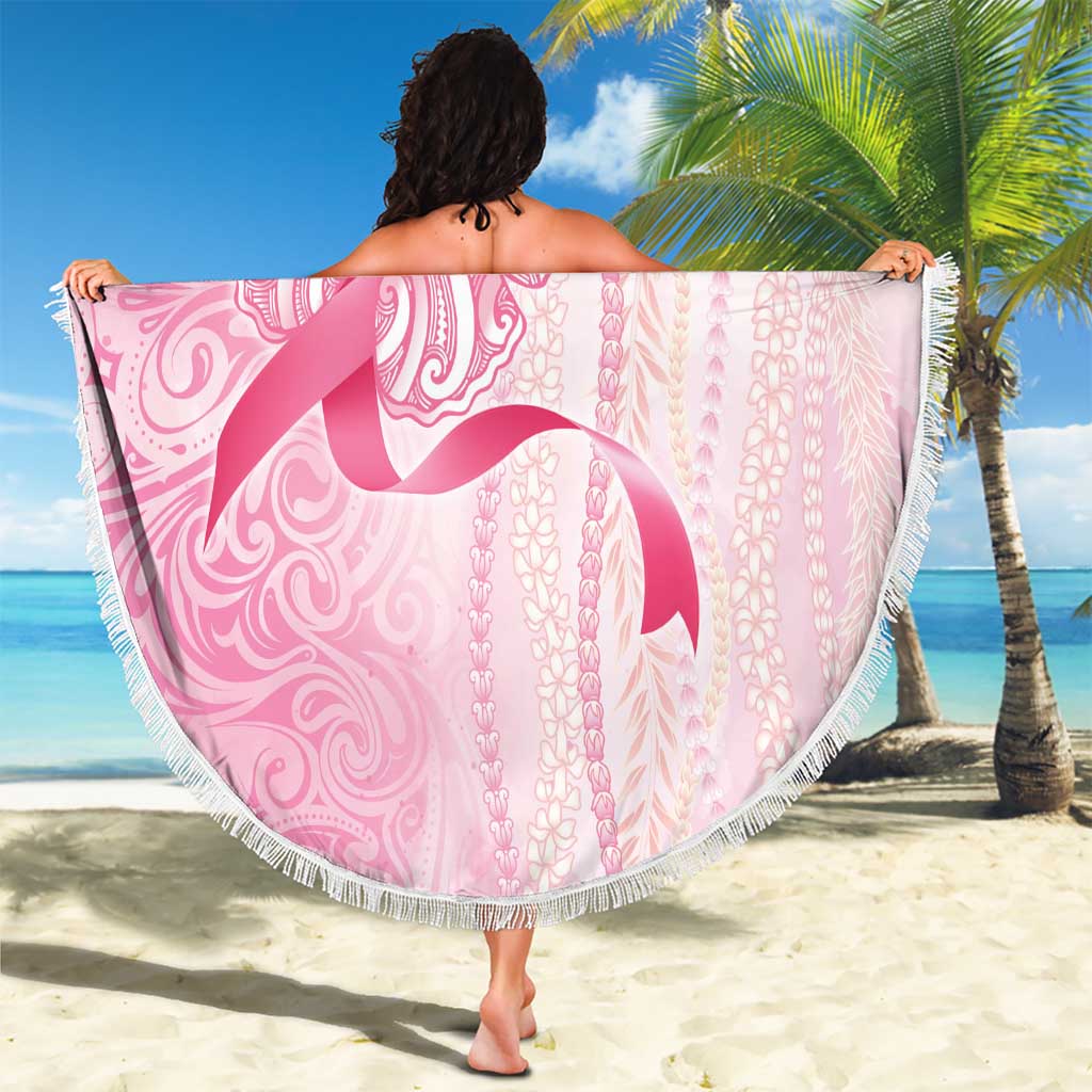 Breast Cancer Awareness Beach Blanket Maile Pikake Lokelani Crown Flower Lei Inspired LT9 - Polynesian Pride