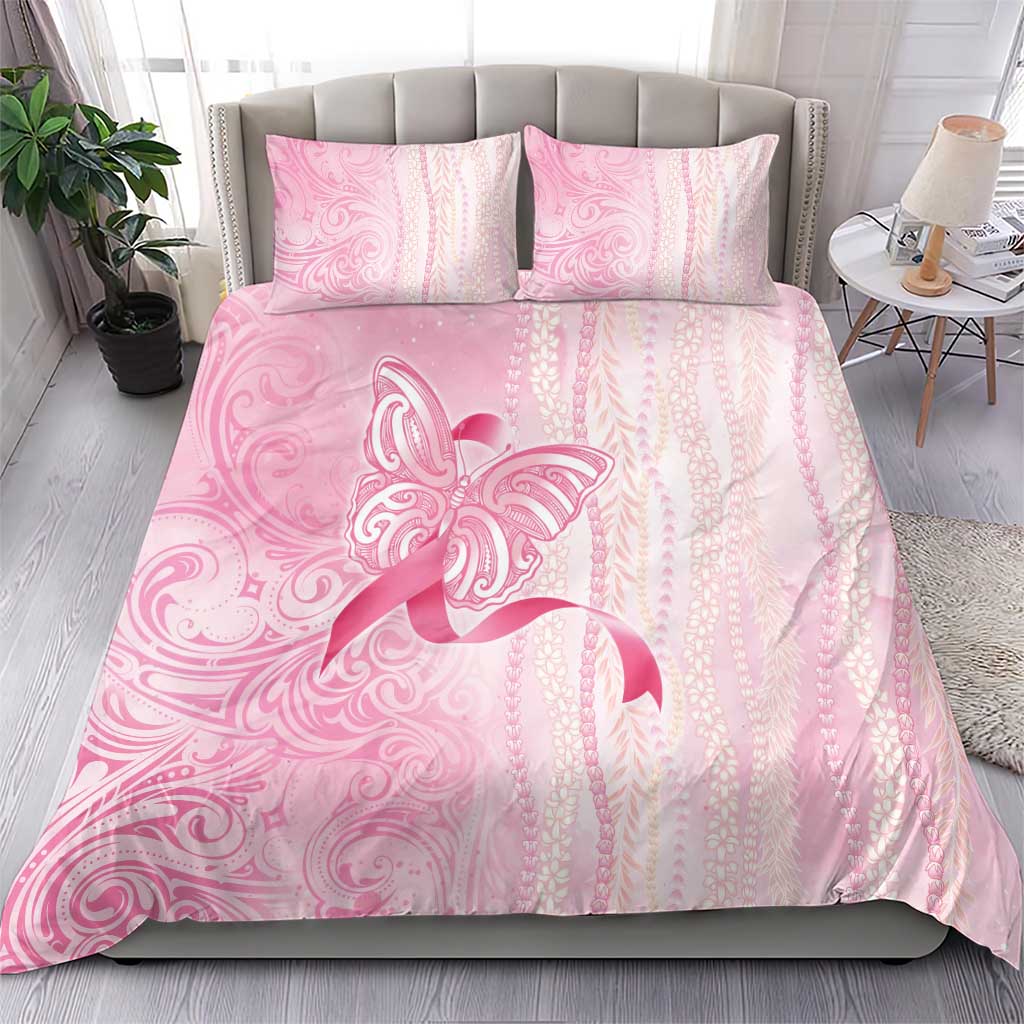 Breast Cancer Awareness Bedding Set Maile Pikake Lokelani Crown Flower Lei Inspired LT9 - Polynesian Pride