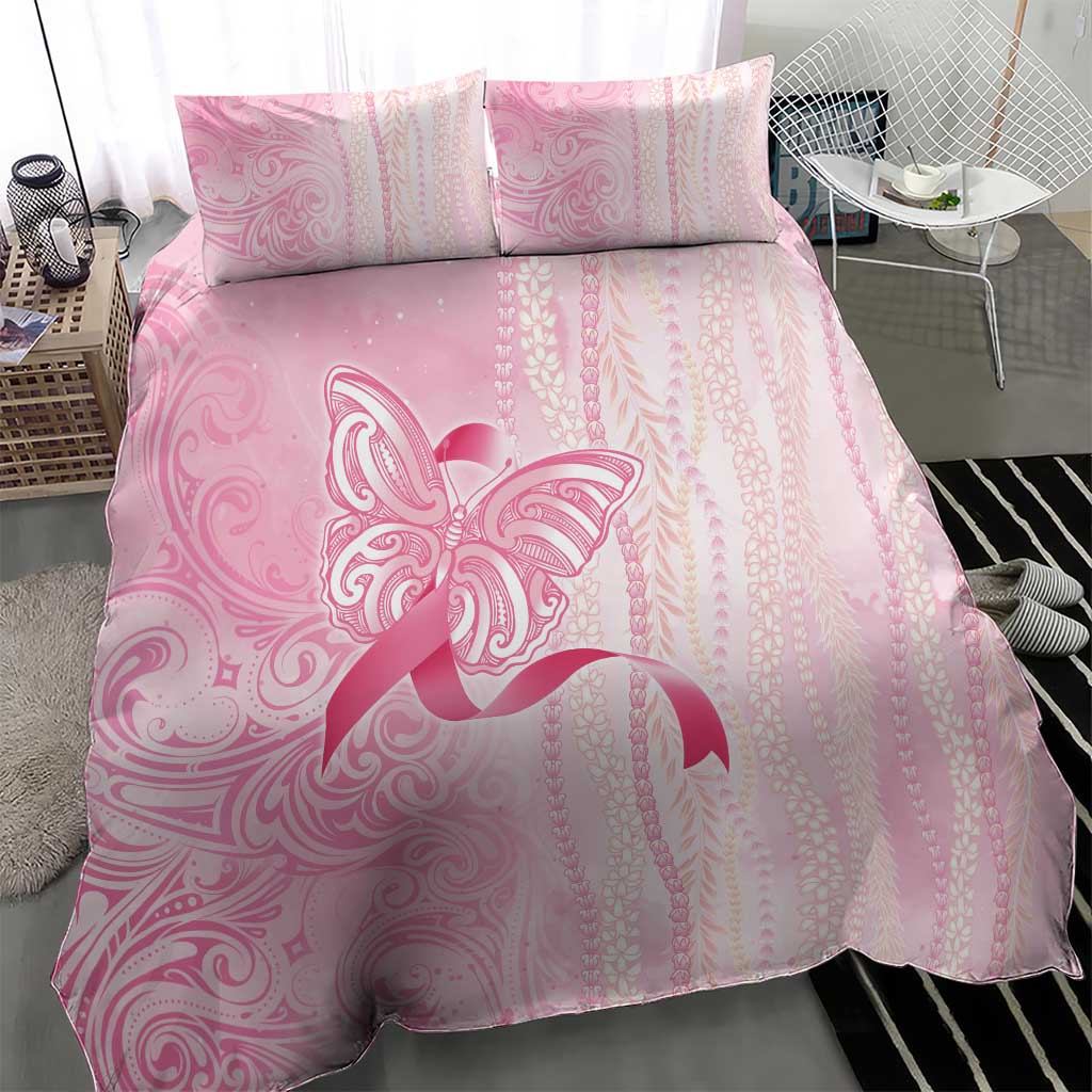 Breast Cancer Awareness Bedding Set Maile Pikake Lokelani Crown Flower Lei Inspired LT9 - Polynesian Pride