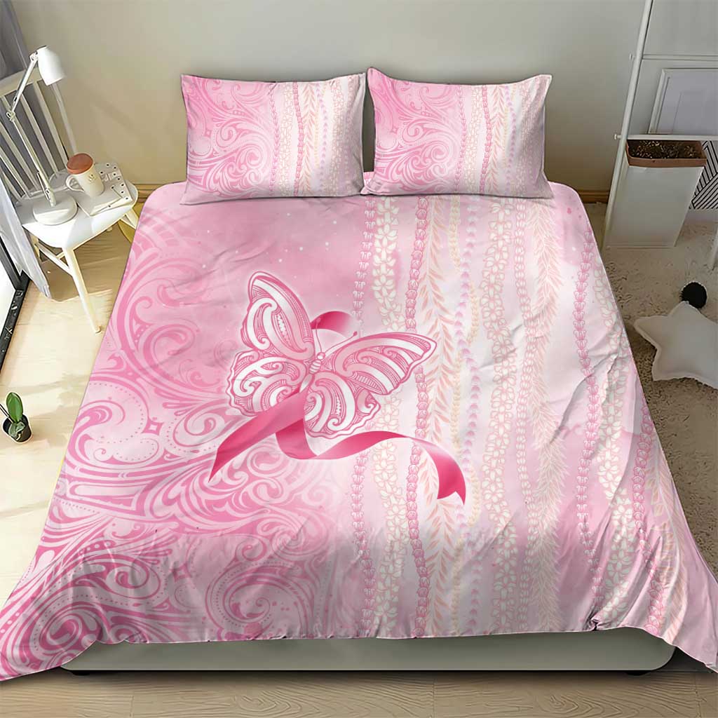 Breast Cancer Awareness Bedding Set Maile Pikake Lokelani Crown Flower Lei Inspired LT9 - Polynesian Pride