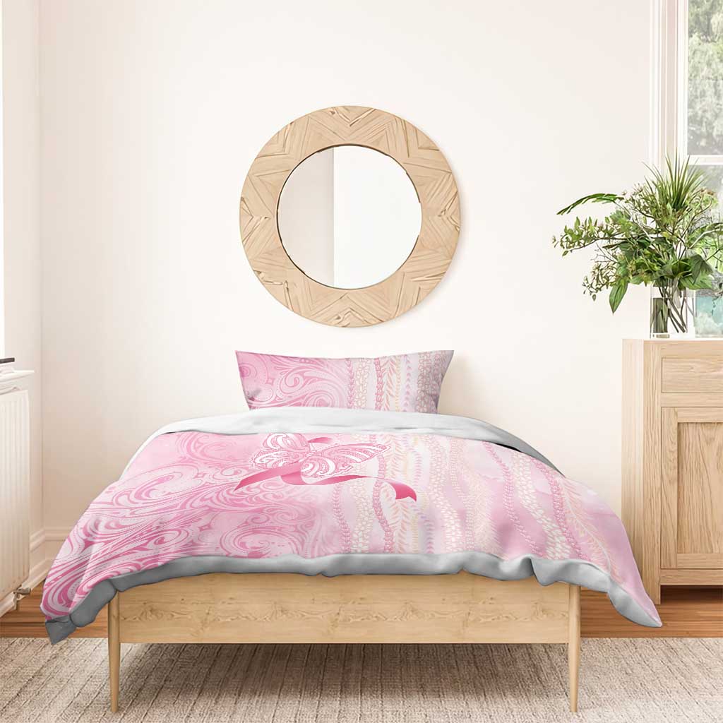 Breast Cancer Awareness Bedding Set Maile Pikake Lokelani Crown Flower Lei Inspired LT9 - Polynesian Pride