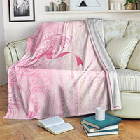 Breast Cancer Awareness Blanket Maile Pikake Lokelani Crown Flower Lei Inspired LT9 Pink - Polynesian Pride