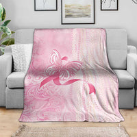 Breast Cancer Awareness Blanket Maile Pikake Lokelani Crown Flower Lei Inspired LT9 - Polynesian Pride