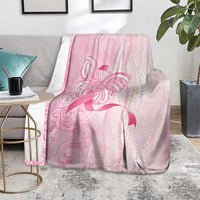 Breast Cancer Awareness Blanket Maile Pikake Lokelani Crown Flower Lei Inspired LT9 - Polynesian Pride