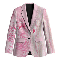 Breast Cancer Awareness Blazer Maile Pikake Lokelani Crown Flower Lei Inspired LT9 Unisex Pink - Polynesian Pride