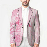 Breast Cancer Awareness Blazer Maile Pikake Lokelani Crown Flower Lei Inspired LT9 - Polynesian Pride
