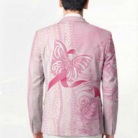 Breast Cancer Awareness Blazer Maile Pikake Lokelani Crown Flower Lei Inspired LT9 - Polynesian Pride