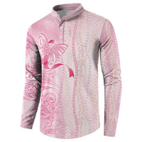 Breast Cancer Awareness Button Sweatshirt Maile Pikake Lokelani Crown Flower Lei Inspired LT9 - Polynesian Pride