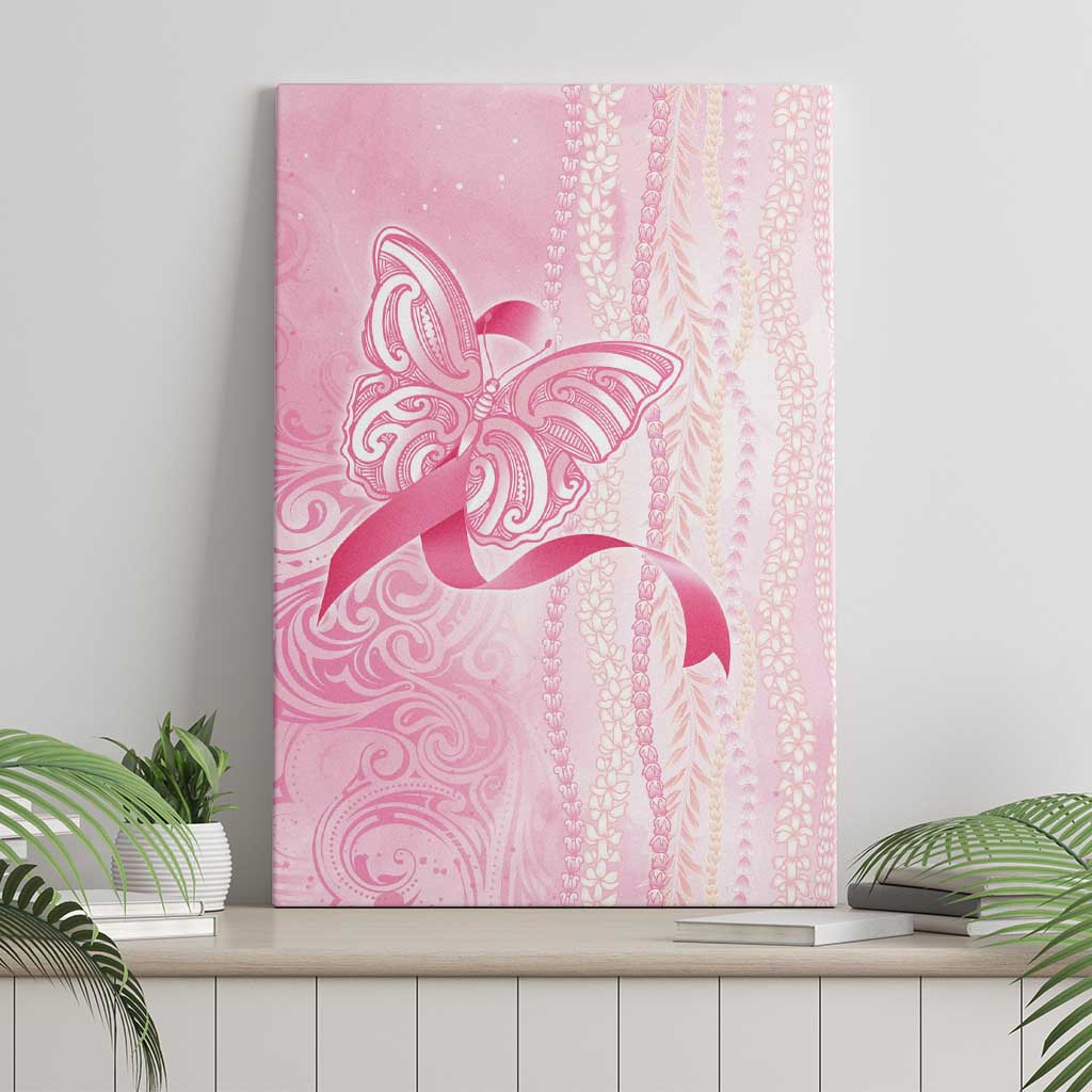 Breast Cancer Awareness Canvas Wall Art Maile Pikake Lokelani Crown Flower Lei Inspired LT9 - Polynesian Pride