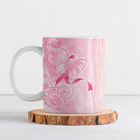 Breast Cancer Awareness Ceramic Mug Maile Pikake Lokelani Crown Flower Lei Inspired