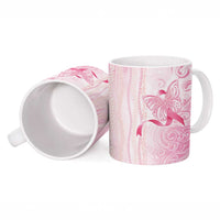 Breast Cancer Awareness Ceramic Mug Maile Pikake Lokelani Crown Flower Lei Inspired