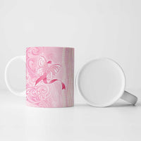Breast Cancer Awareness Ceramic Mug Maile Pikake Lokelani Crown Flower Lei Inspired