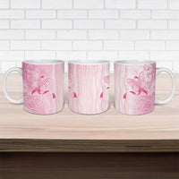 Breast Cancer Awareness Ceramic Mug Maile Pikake Lokelani Crown Flower Lei Inspired