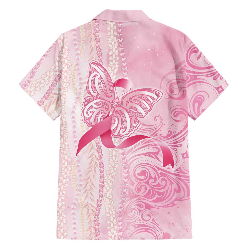 Breast Cancer Awareness Family Matching Long Sleeve Bodycon Dress and Hawaiian Shirt Maile Pikake Lokelani Crown Flower Lei Inspired