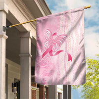 Breast Cancer Awareness Garden Flag Maile Pikake Lokelani Crown Flower Lei Inspired LT9 House Flag Pink - Polynesian Pride