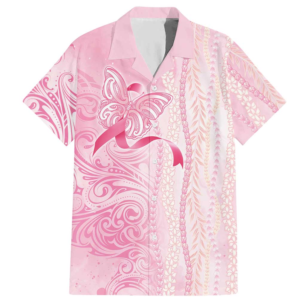 Breast Cancer Awareness Hawaiian Shirt Maile Pikake Lokelani Crown Flower Lei Inspired LT9 Pink - Polynesian Pride