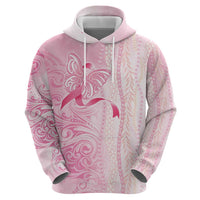 Breast Cancer Awareness Hoodie Maile Pikake Lokelani Crown Flower Lei Inspired