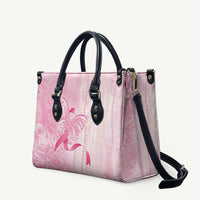 Breast Cancer Awareness Leather Bag Maile Pikake Lokelani Crown Flower Lei Inspired LT9 Pink - Polynesian Pride