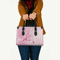 Breast Cancer Awareness Leather Bag Maile Pikake Lokelani Crown Flower Lei Inspired LT9 - Polynesian Pride