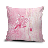 Breast Cancer Awareness Pillow Cover Maile Pikake Lokelani Crown Flower Lei Inspired LT9 Pink - Polynesian Pride